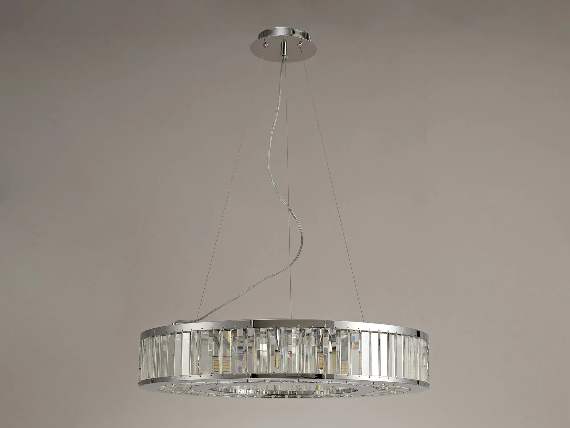 Torre Crystal Ceiling Lights Diyas Ringed & Square Crystal Fittings
